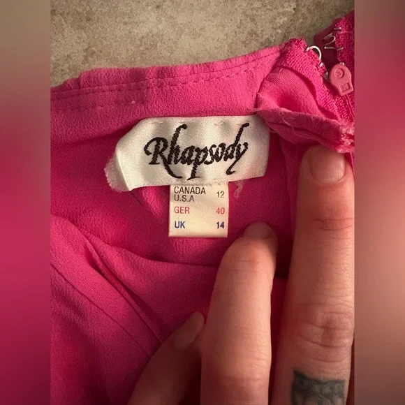 VINTAGE Pink Rhapsody Off-Shoulder Dress - Picture 13 of 15